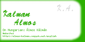kalman almos business card